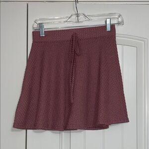 SHEIN Textured Burgundy Skater Skirt